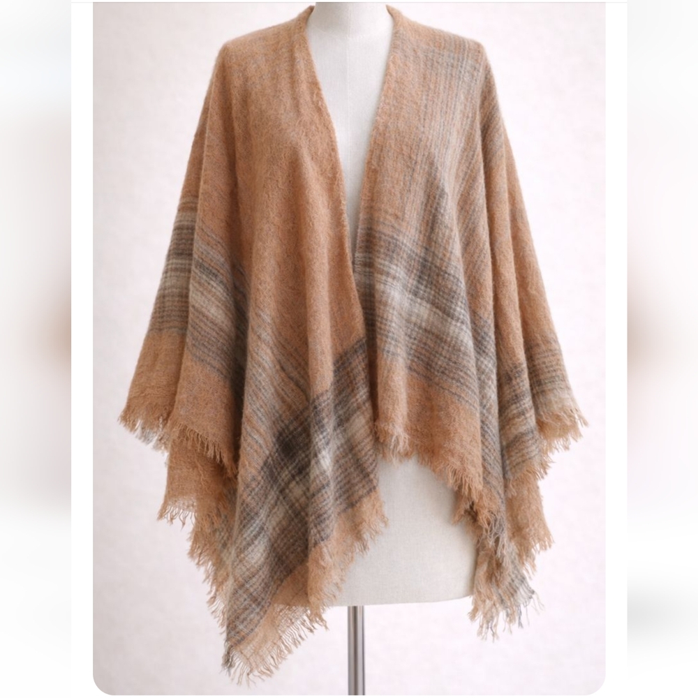 Covington‎ Neutral Woven Shawl Cozy Wrap OS